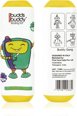 

Buddsbuddy Brushing Kit-15Pcs Pack,Design-1 (Yellow) soft Toothbrush