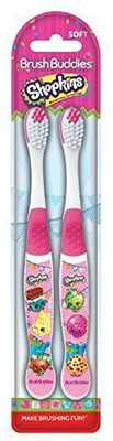 Brush Buddies Brush Buddies 2 Piece Shopkins Toothbrush (2 Packs= 4 Toothbrushes) Extra Soft Toothbrush