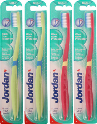 

Jordan Kids Click Gum Protector Pack of Four - 6 Soft Toothbrush(Pack of 4)