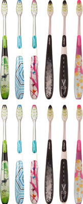

Jordan Kids Individual Clean Designer pack of 12 (Color and Design may vary) Medium Toothbrush