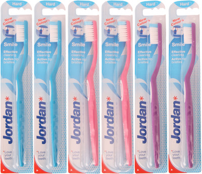 Jordan Kids Smile Active Tip Pack of Six - 1 Hard Toothbrush(Pack of 6)