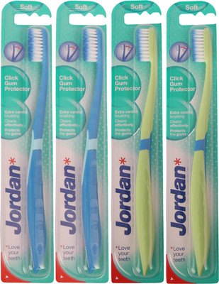 

Jordan Kids Click Gum Protector Pack of Four - 2 Soft Toothbrush(Pack of 4)