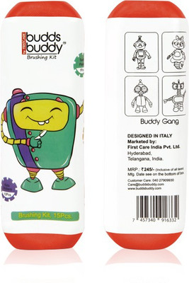 

Buddsbuddy Brushing Kit-15Pcs Pack,Design-1 (Red) soft Toothbrush