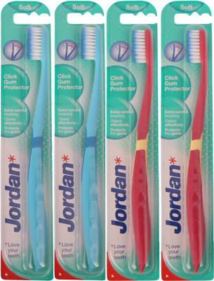 

Jordan Kids Click Gum Protector Pack of Four - 7 Soft Toothbrush(Pack of 4)
