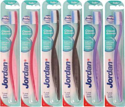 

Jordan Kids Clean Between Pack of Six - 3 Soft Toothbrush(Pack of 6)