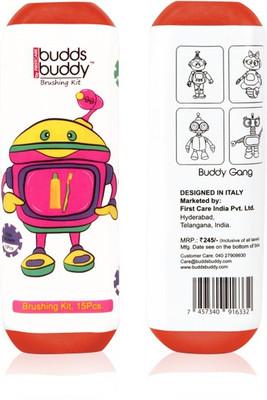 

Buddsbuddy Brushing Kit-15Pcs Pack,Design-2 (Red) soft Toothbrush