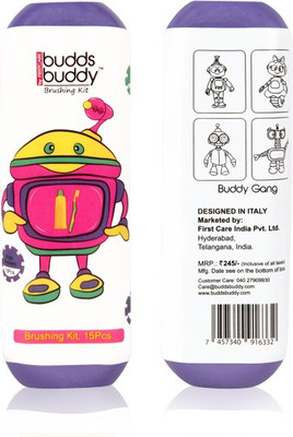 

Buddsbuddy Brushing Kit-15Pcs Pack,Design-2 (Voilet) soft Toothbrush