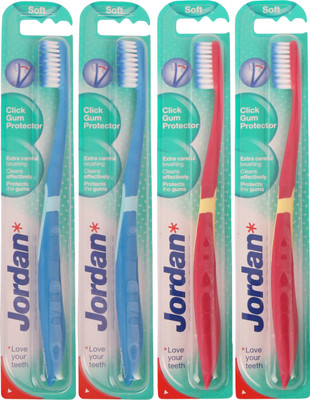 

Jordan Kids Click Gum Protector Pack of Four - 4 Soft Toothbrush(Pack of 4)
