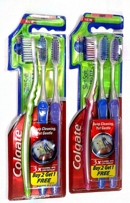 Colgate Slimsoft tri-tip soft Toothbrush(Pack of 2)