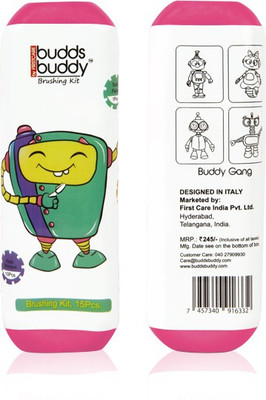 

Buddsbuddy Brushing Kit-15Pcs Pack,Design-1 (Pink) soft Toothbrush