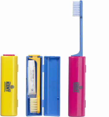 

Kent Foldable Travel Toothbrush with travel Toothpaste Medium Toothbrush