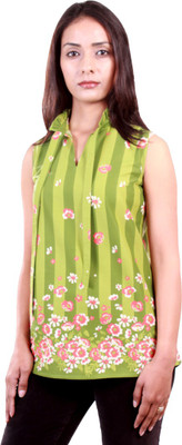 

AR2 Casual Sleeveless Printed Women's Green Top