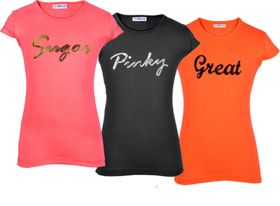 

Lil Orchids Casual Cotton Top(Multicolor, Pack of 3, Pink