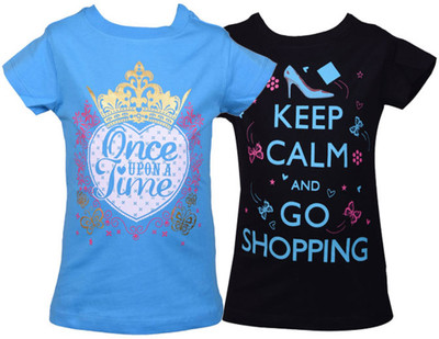 

Gkidz Girls Casual Cotton Top(Blue, Pack of 2, Blue & black