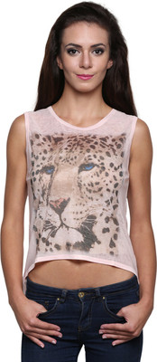

Wetex Premium Casual Sleeveless Printed Women's Beige Top