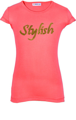 

Lil Orchids Girls Casual Cotton Top(Pink, Pack of 1, Blossom berry