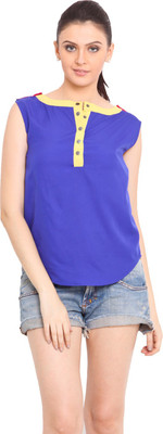 

Trend Arrest Casual Sleeveless Solid Women's Blue Top