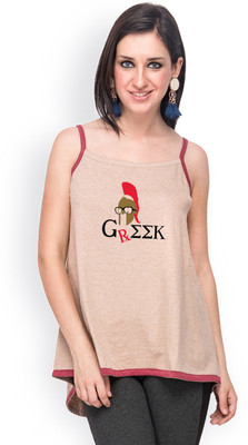 

Campus Sutra Casual Sleeveless Printed Women's Brown, Maroon Top