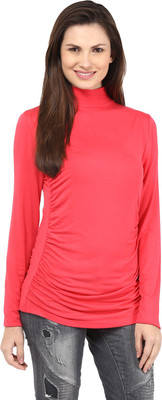 HARPA Casual Full Sleeve Solid Women Orange Top