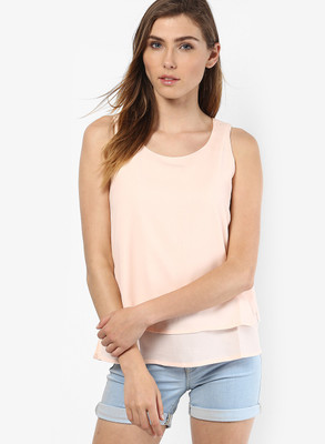 

Only Casual Sleeveless Solid Women's Pink Top, Cloud pink