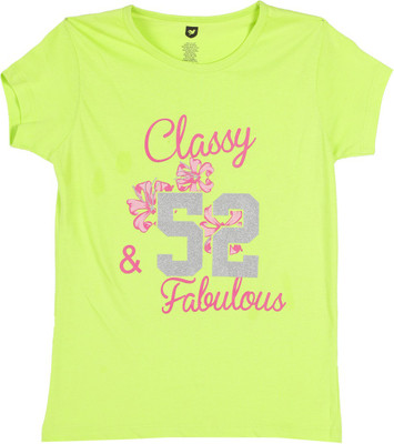 

612 League Girls Casual Top(White, Neon green