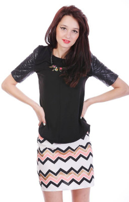 

Saints Secrets Party Short Sleeve Solid Women's Black Top