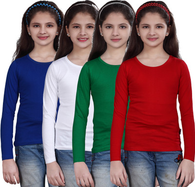 

Sini Mini Casual Cotton Top(Multicolor, Pack of 4