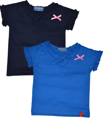 

Clever Casual Cotton Top(Dark Blue, Pack of 2, Blue & dark blue