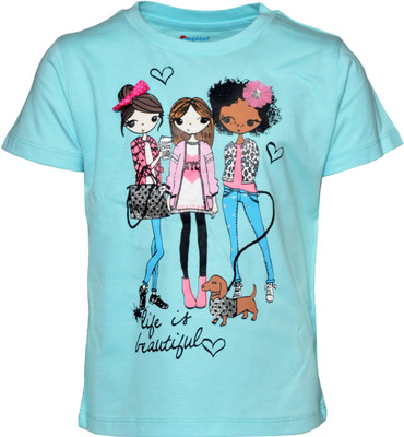 

Pepito Girls Casual Cotton Top(Light Blue, Pack of 1