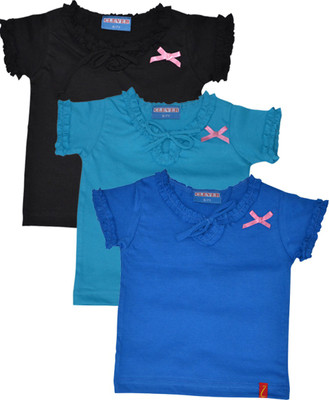

Clever Casual Cotton Top(Blue, Pack of 3, Black & blue