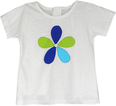 

SSMITN Girls Casual Cotton Top(White, Pack of 1