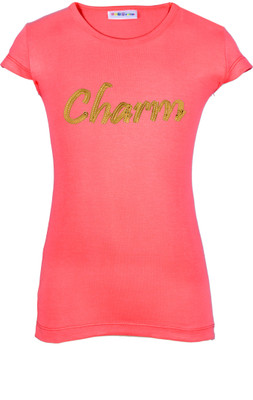 

Lil Orchids Casual Cotton Top(Pink, Pack of 1, Blossom berry