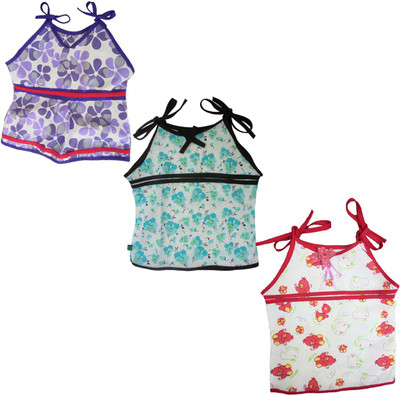 

SRIM Baby Girl's Casual Georgette Top(Multicolor, Pack of 3