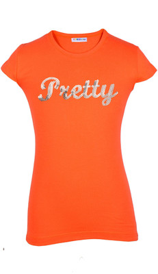 

Lil Orchids Casual Cotton Top(Orange, Pack of 1, Coral