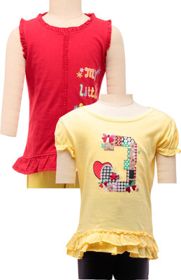 

JusCubs Girls Casual Cotton Top(Multicolor, Pack of 2