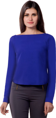 

Miss Chase Party Full Sleeve Solid Women's Blue Top, Cobalt blue