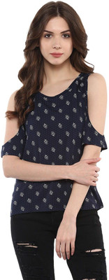 HARPA Casual Short Sleeve Floral Print Women Multicolor Top