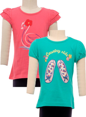 

JusCubs Girls Casual Cotton Top(Multicolor, Pack of 2