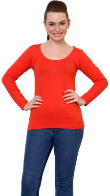 

Finesse Casual Full Sleeve Solid Women's Red Top
