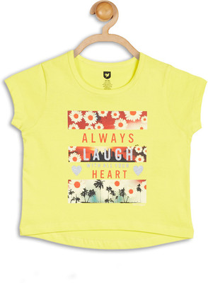 

612 League Girls Casual Acrylic Top(Yellow, Pack of 1