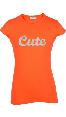 

Lil Orchids Casual Cotton Top(Orange, Pack of 1, Coral