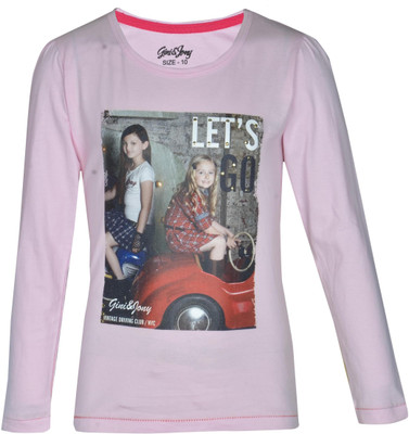 

Gini & Jony Girls Casual Cotton Top(Pack of 1, Pink