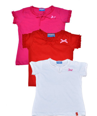 

Clever Baby Girls Casual Cotton Top(Multicolor, Pack of 3