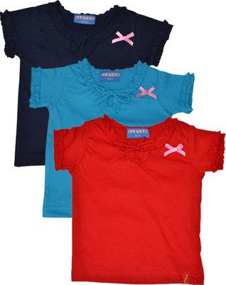 

Clever Casual Cotton Top(Multicolor, Pack of 3, Red & dark blue & light blue
