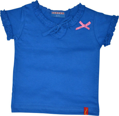 

Clever Girls Casual Cotton Top(Blue, Pack of 1
