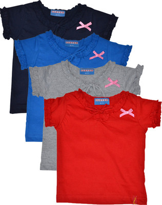 

Clever Baby Girls Casual Cotton Top(Multicolor, Pack of 4, Mulicolour