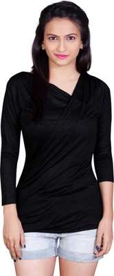 tantra Casual Full Sleeve Solid Women Black Top