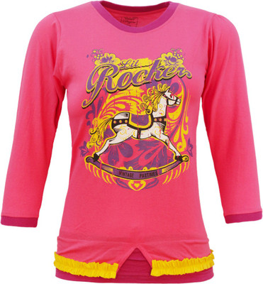 Kothari Girls Casual Cotton Blend Top(Pink, Pack of 1)