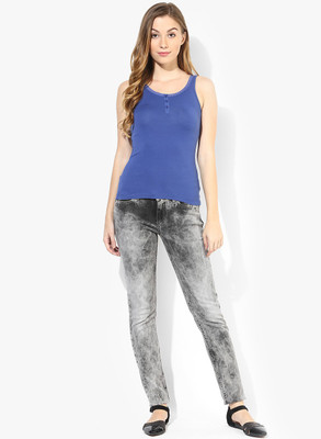 

Only Casual Sleeveless Solid Women's Blue Top, Deep ultramarine