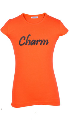

Lil Orchids Casual Cotton Top(Orange, Pack of 1, Coral
